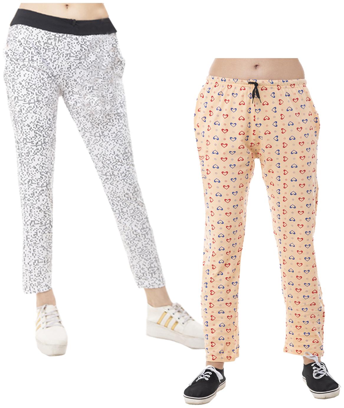 

Indiweaves Women Regular fit Cotton Printed Track pants - Multi