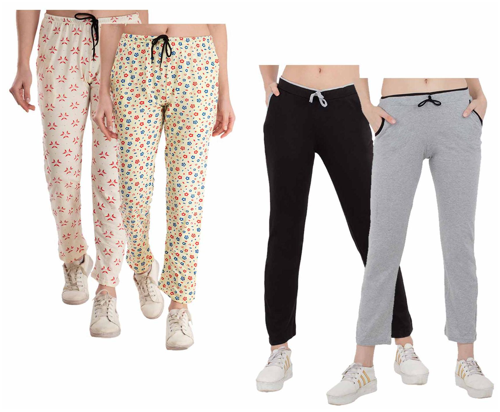 

Indiweaves Women Regular fit Cotton Printed Track pants - Multi