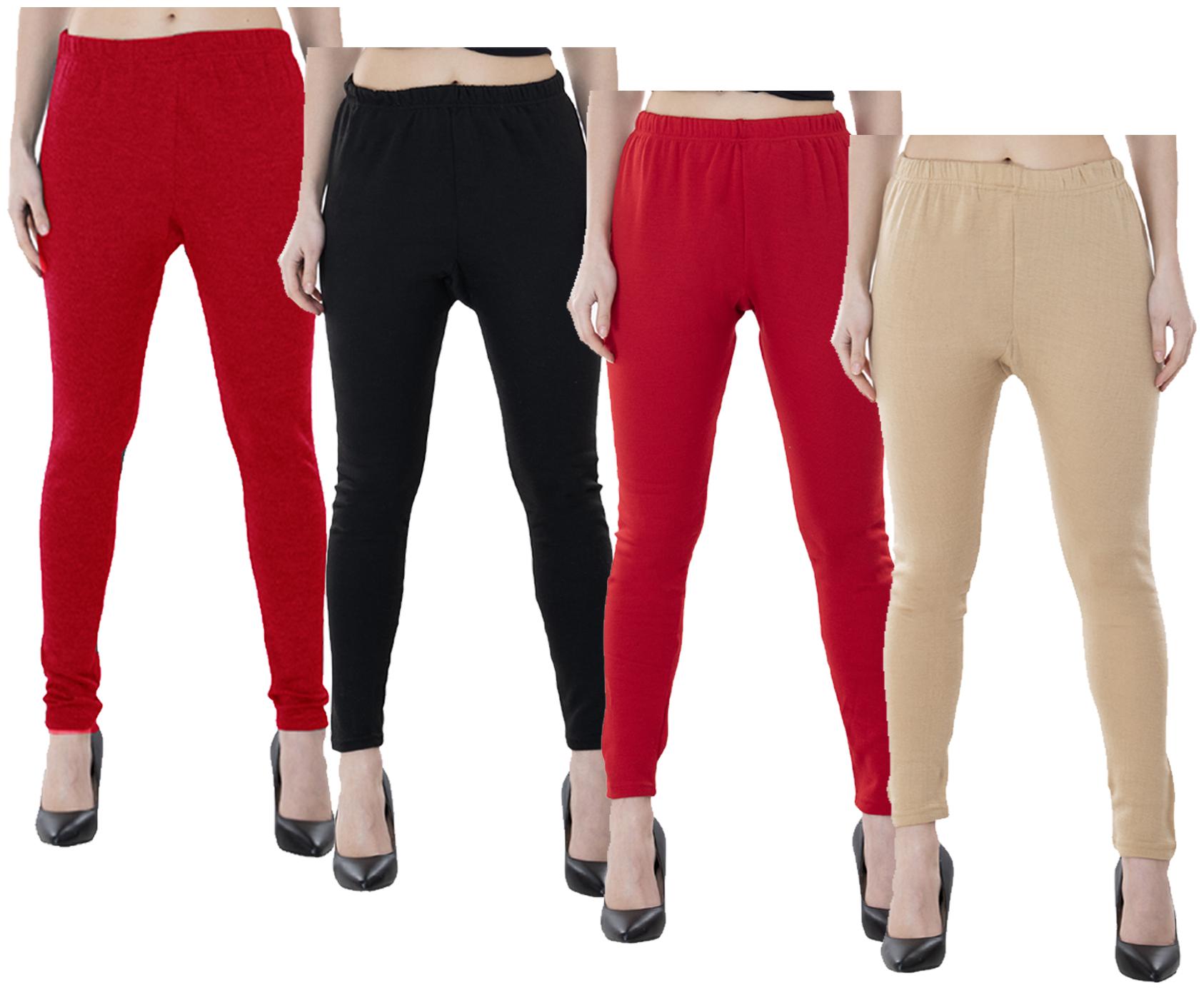 

IndiWeaves Women Warm Wollen Lycra Legging (Pack of 4)
