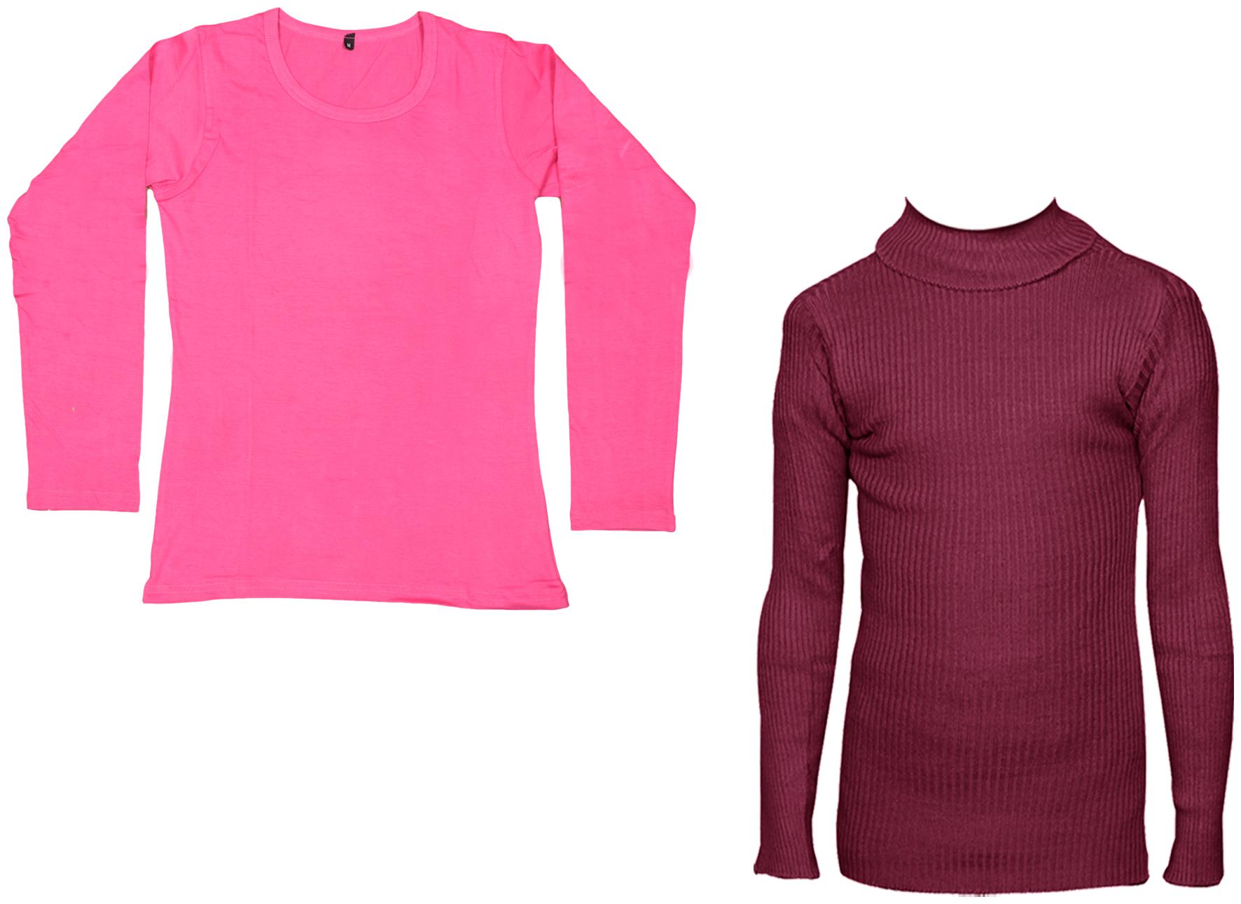 

Indiweaves Women Pink Regular fit Round neck Cotton T shirt