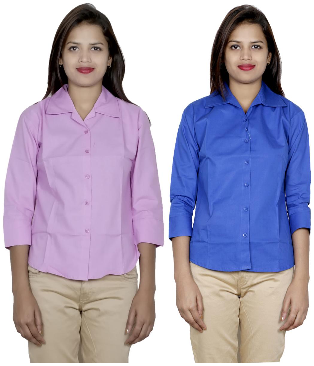 

Indiweaves Women Purple Solid Regular Fit Shirt