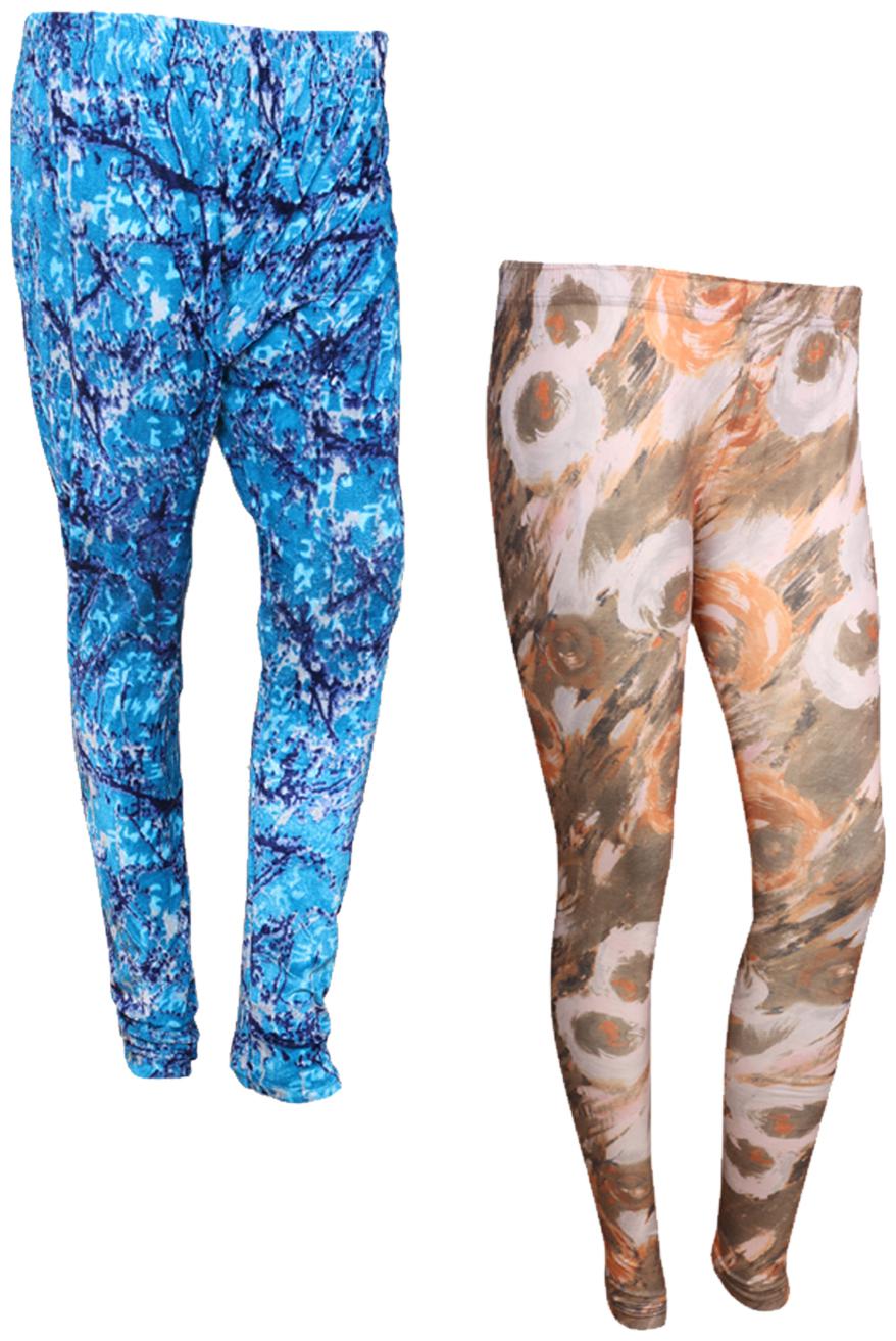 

IndiWeaves Women Cotton Printed Legging and Velvet Printed Leggings (Pack of 2)