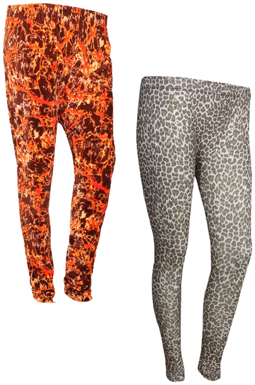 

IndiWeaves Women Cotton Printed Legging and Velvet Printed Leggings (Pack of 2)