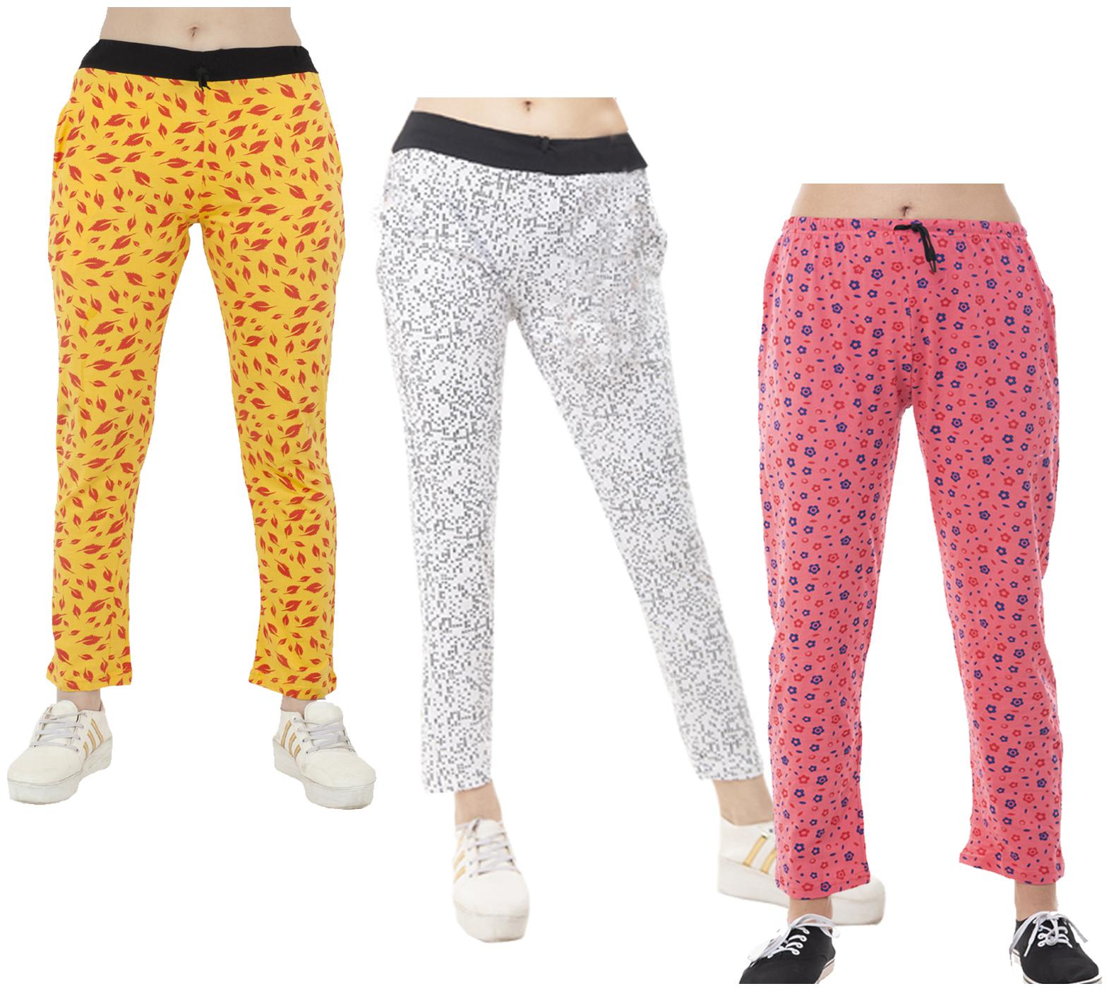 

Indiweaves Women Regular fit Cotton Printed Track pants - Multi
