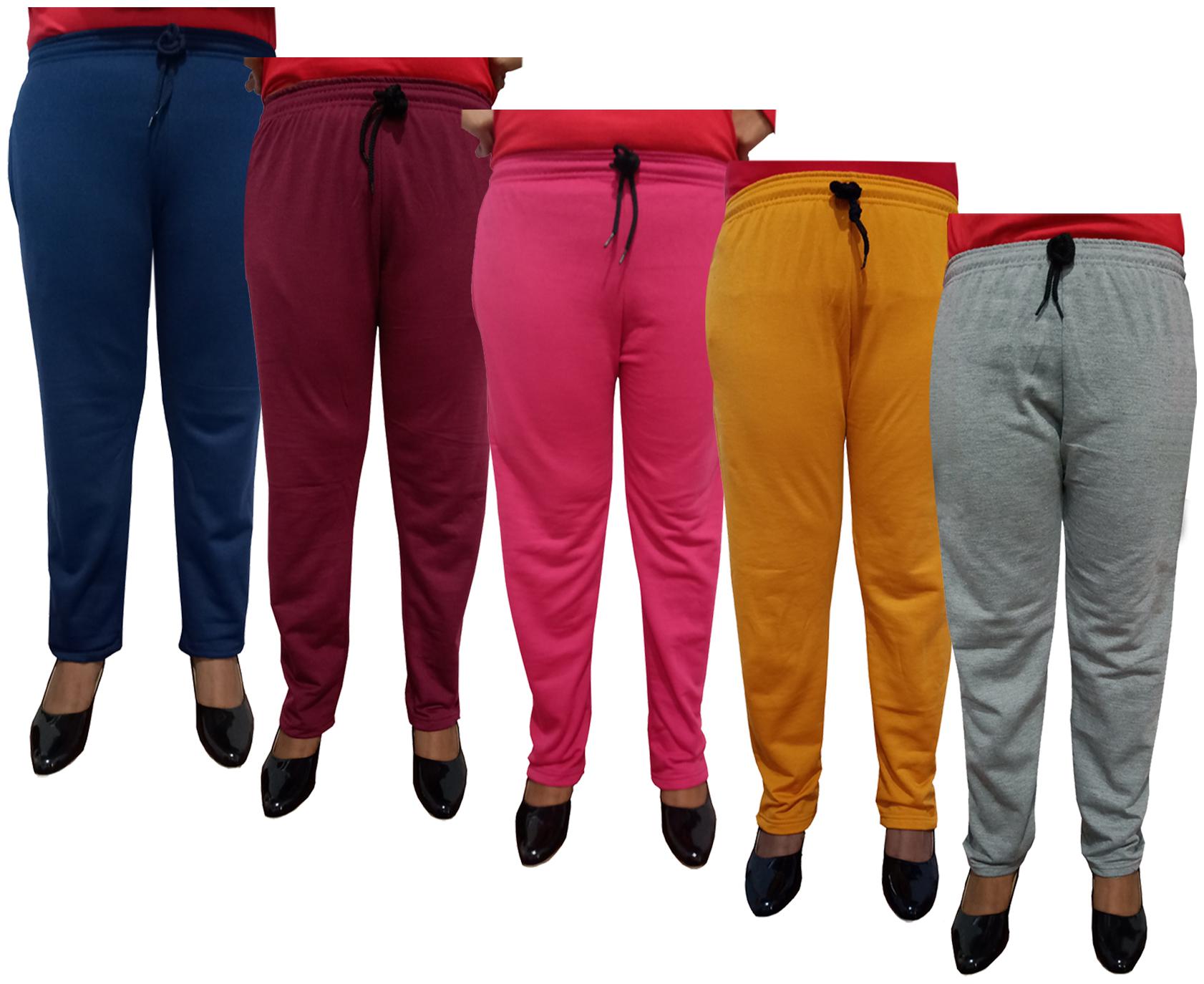 

Indiweaves Women Regular fit Fleece Solid Track pants - Multi