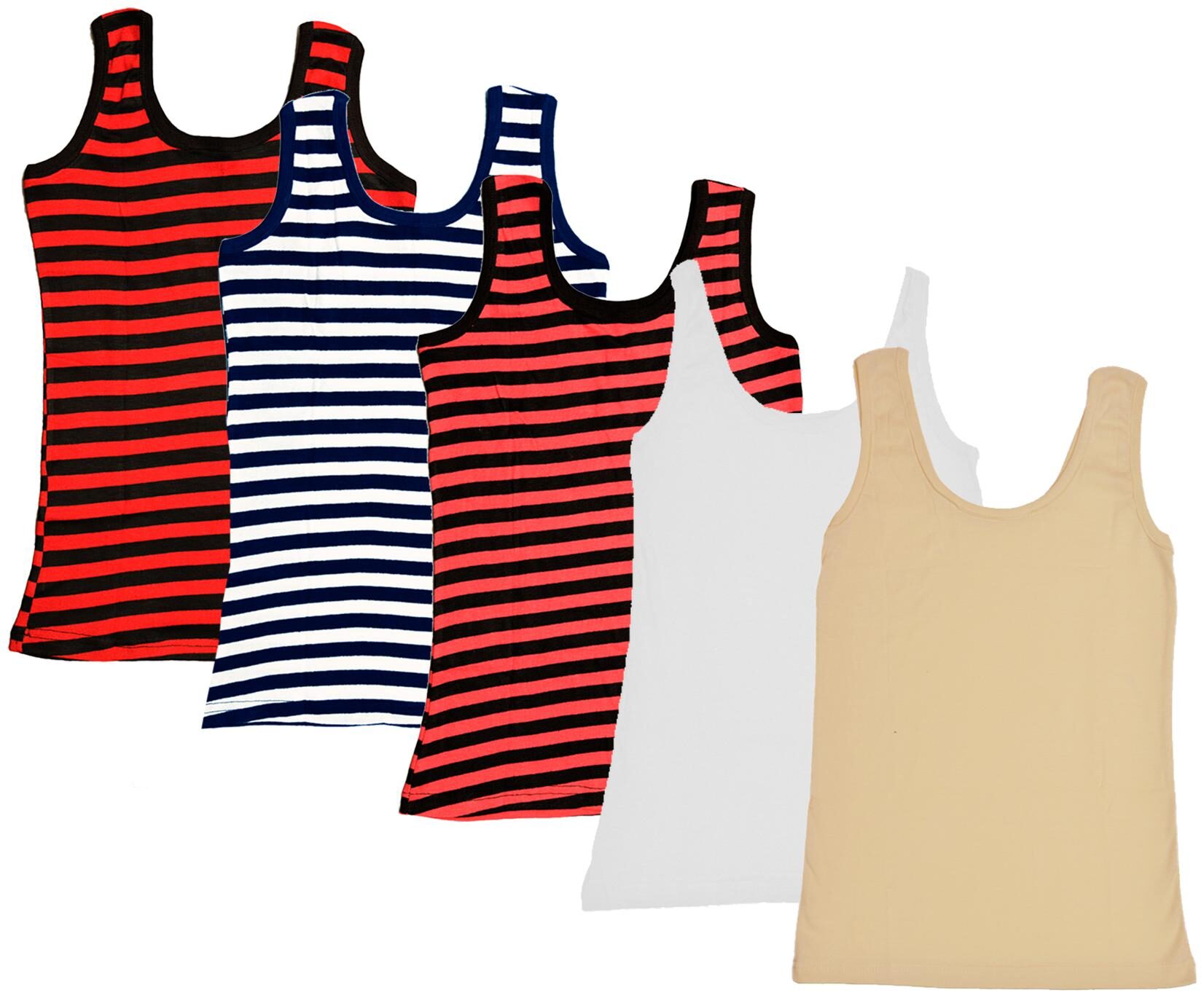 

Indiweaves Women Multi Regular fit U neck Cotton Tank top