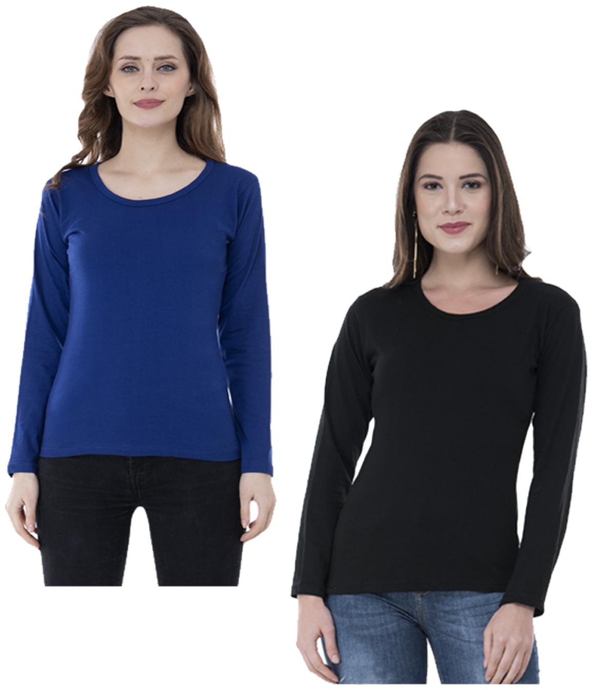 

Indiweaves Women Multi Regular fit Round neck Cotton T shirt