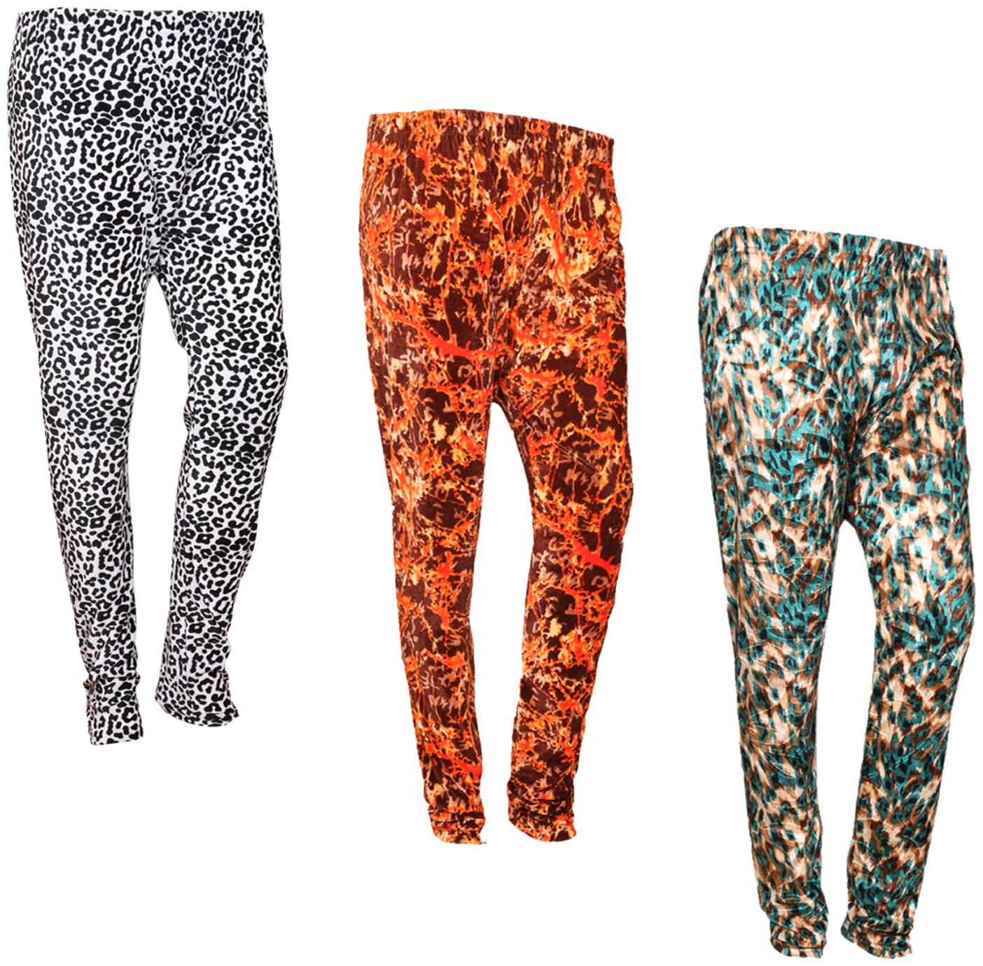 

IndiWeaves Women Velvet Printed Leggings for Winters Pack of 3