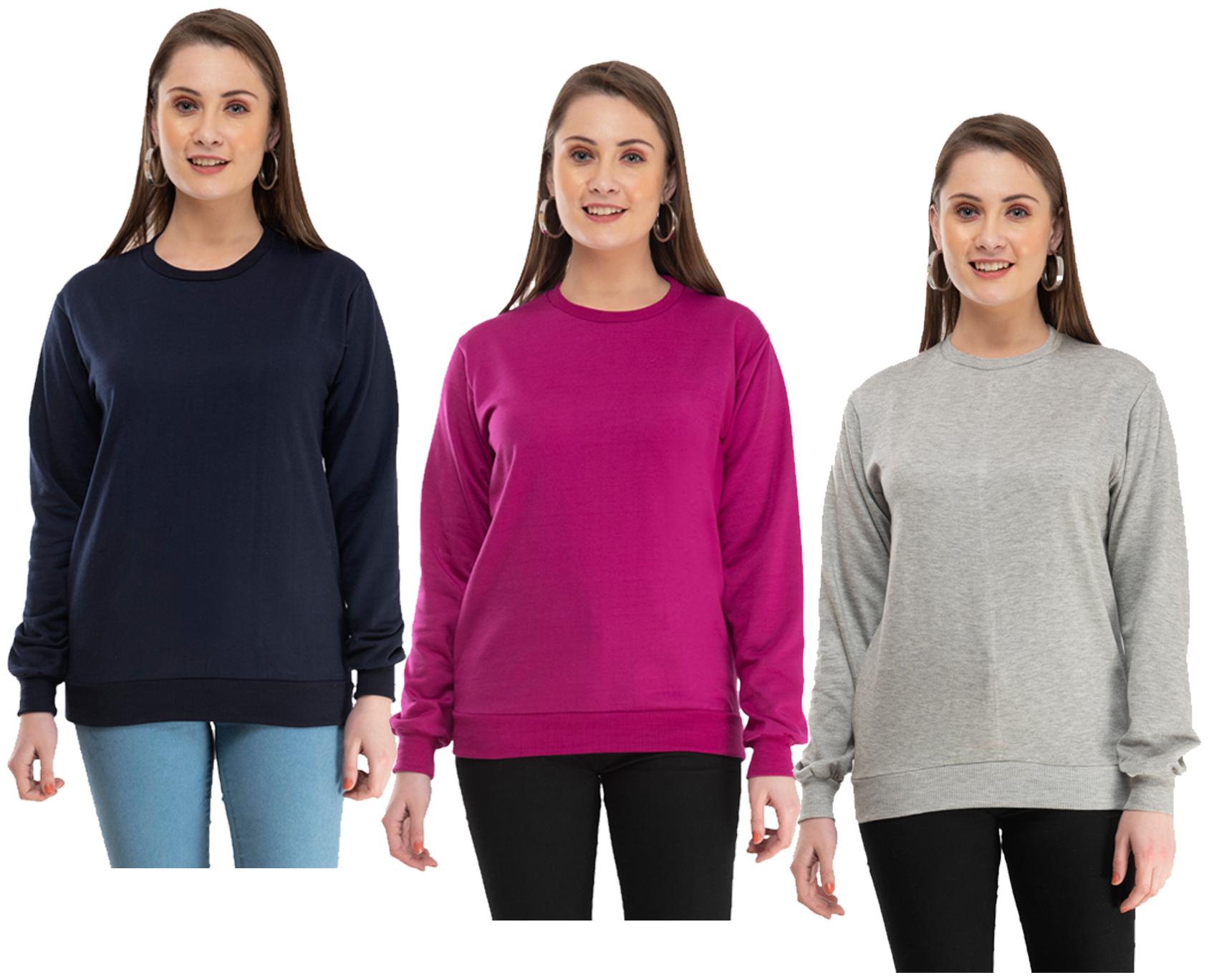 

Indiweaves Women Solid Sweatshirt - Multi