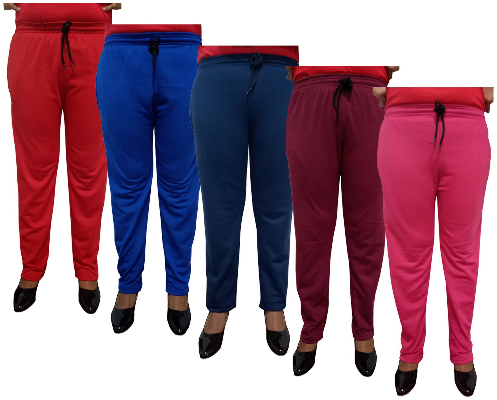 

Indiweaves Women Regular fit Fleece Solid Track pants - Multi