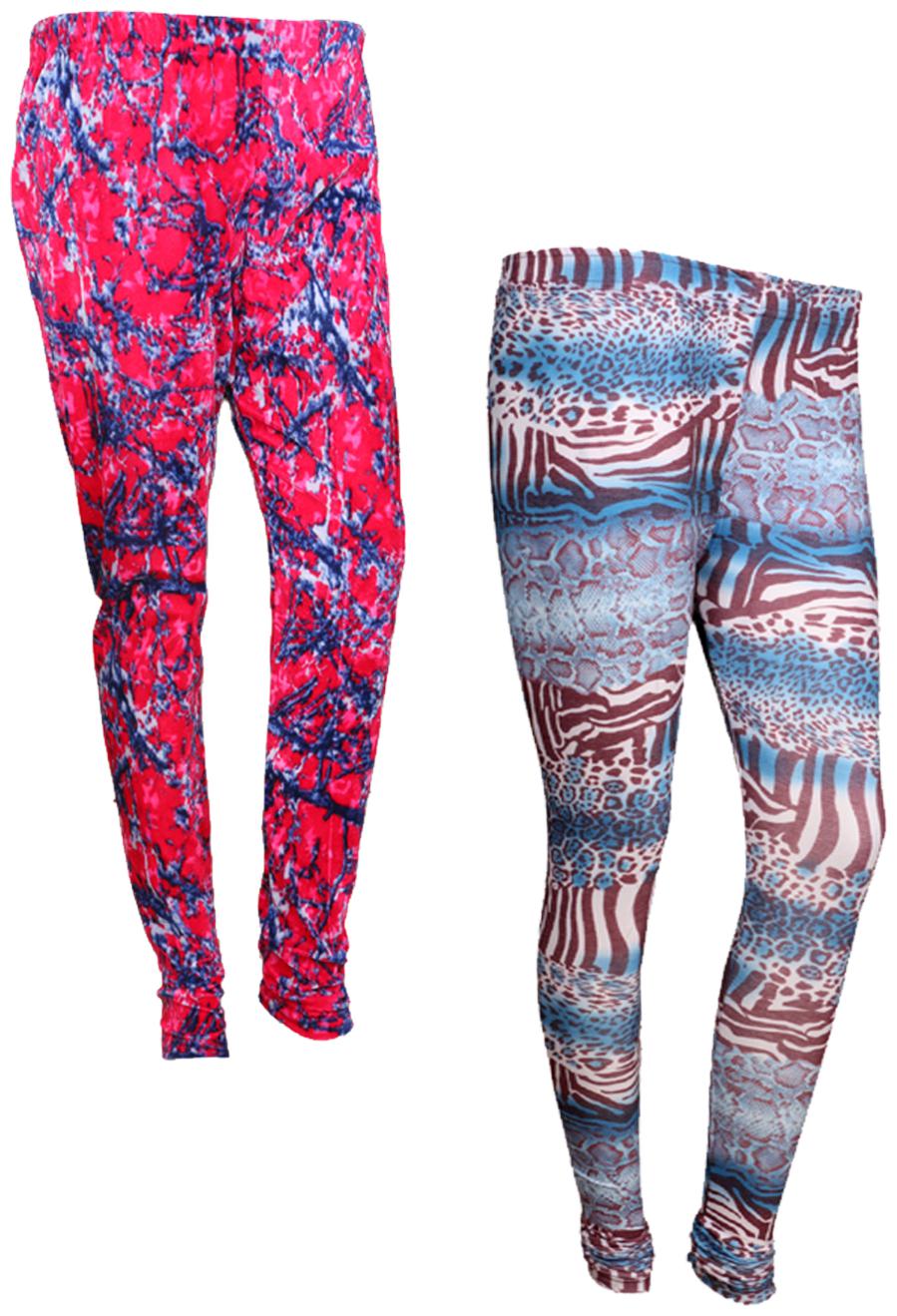 

IndiWeaves Women Cotton Printed Legging and Velvet Printed Leggings (Pack of 2)