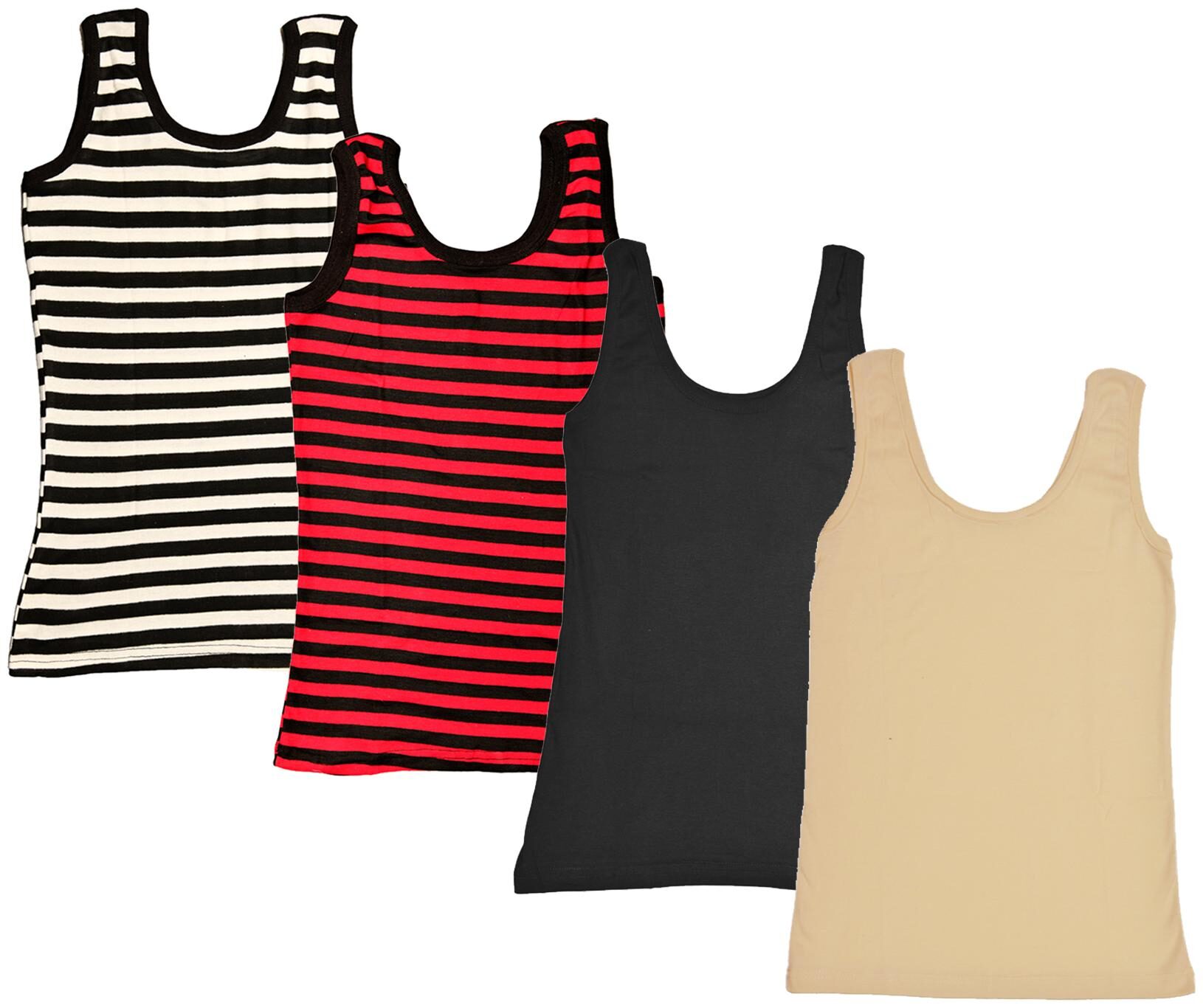 

Indiweaves Women Multi Regular fit U neck Cotton Tank top