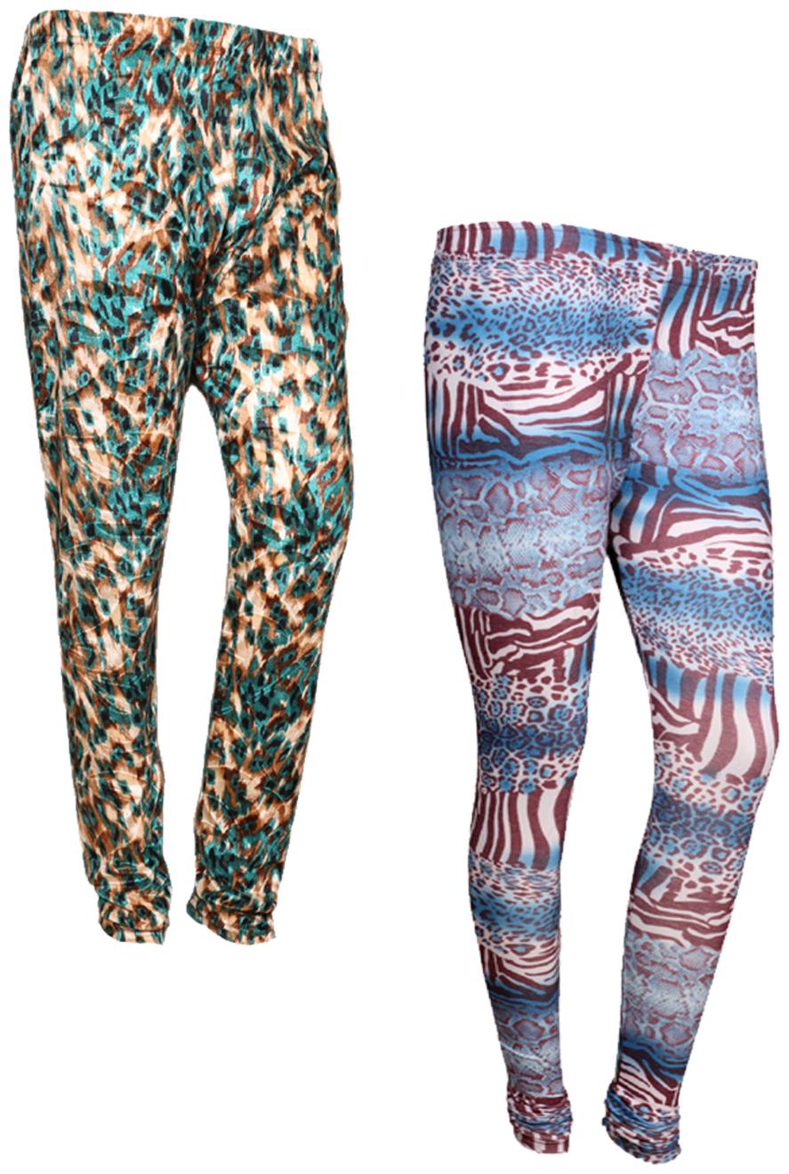 

IndiWeaves Women Cotton Printed Legging and Velvet Printed Leggings (Pack of 2)