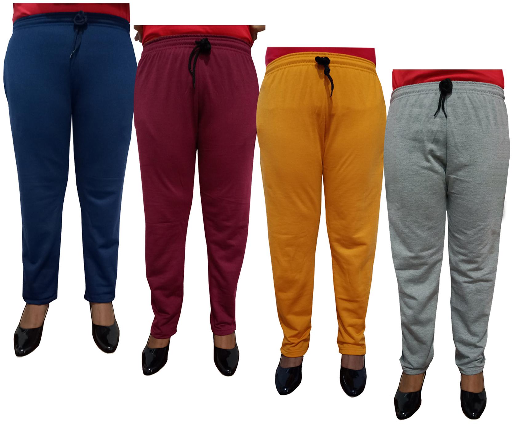 

Indiweaves Women Regular fit Fleece Solid Track pants - Multi
