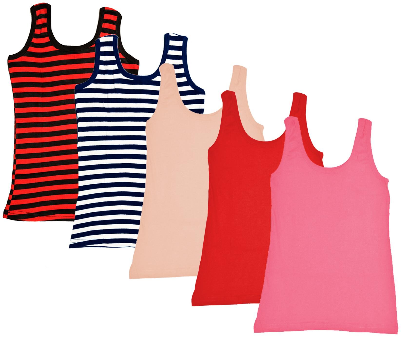 

Indiweaves Women Multi Regular fit U neck Cotton Tank top