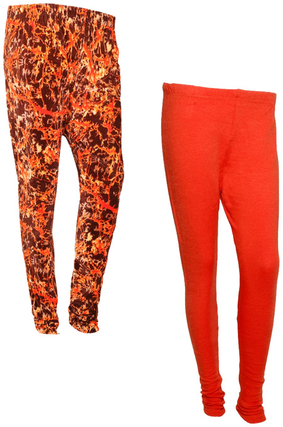 

IndiWeaves Women Woolen Plain and Velvet Printed Leggings for Winters (Pack of 2)