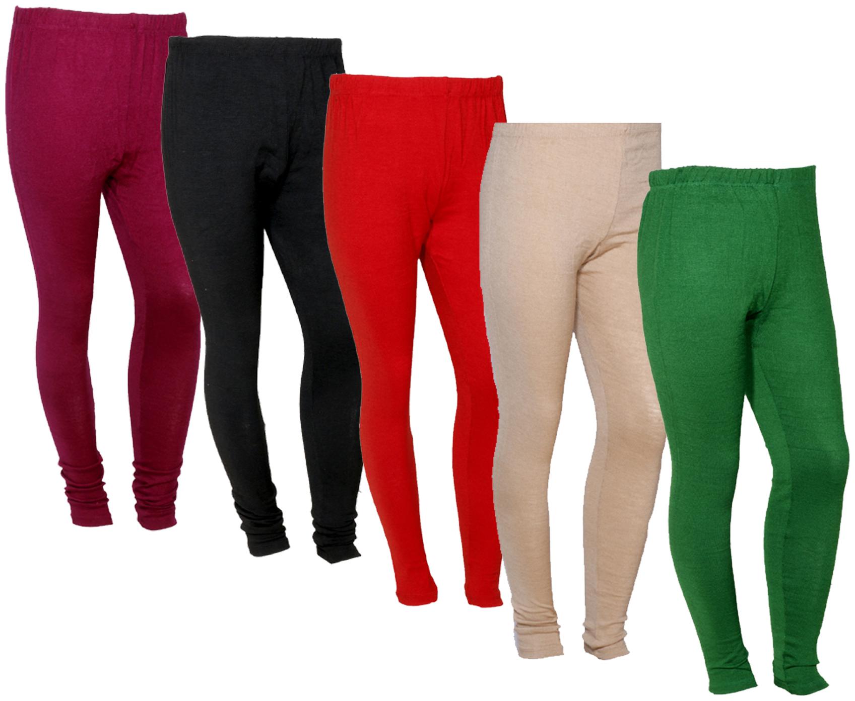 

IndiWeaves Women Warm Wollen Lycra Legging (Pack of 5)