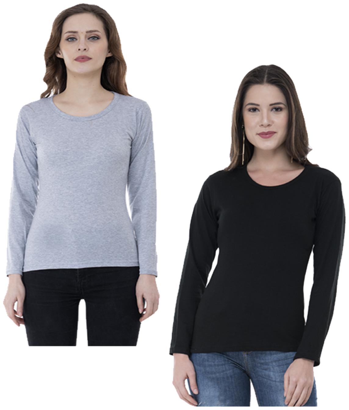 

Indiweaves Women Multi Regular fit Round neck Cotton T shirt