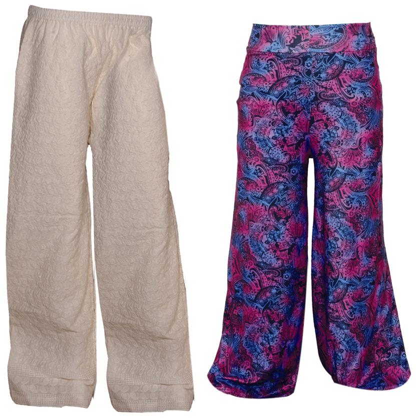 

IndiWeaves Womens 1 Full Chikan Work Pallazo and 1 Printed Palazzo Combo Pack (Pack of 2 Palazo)