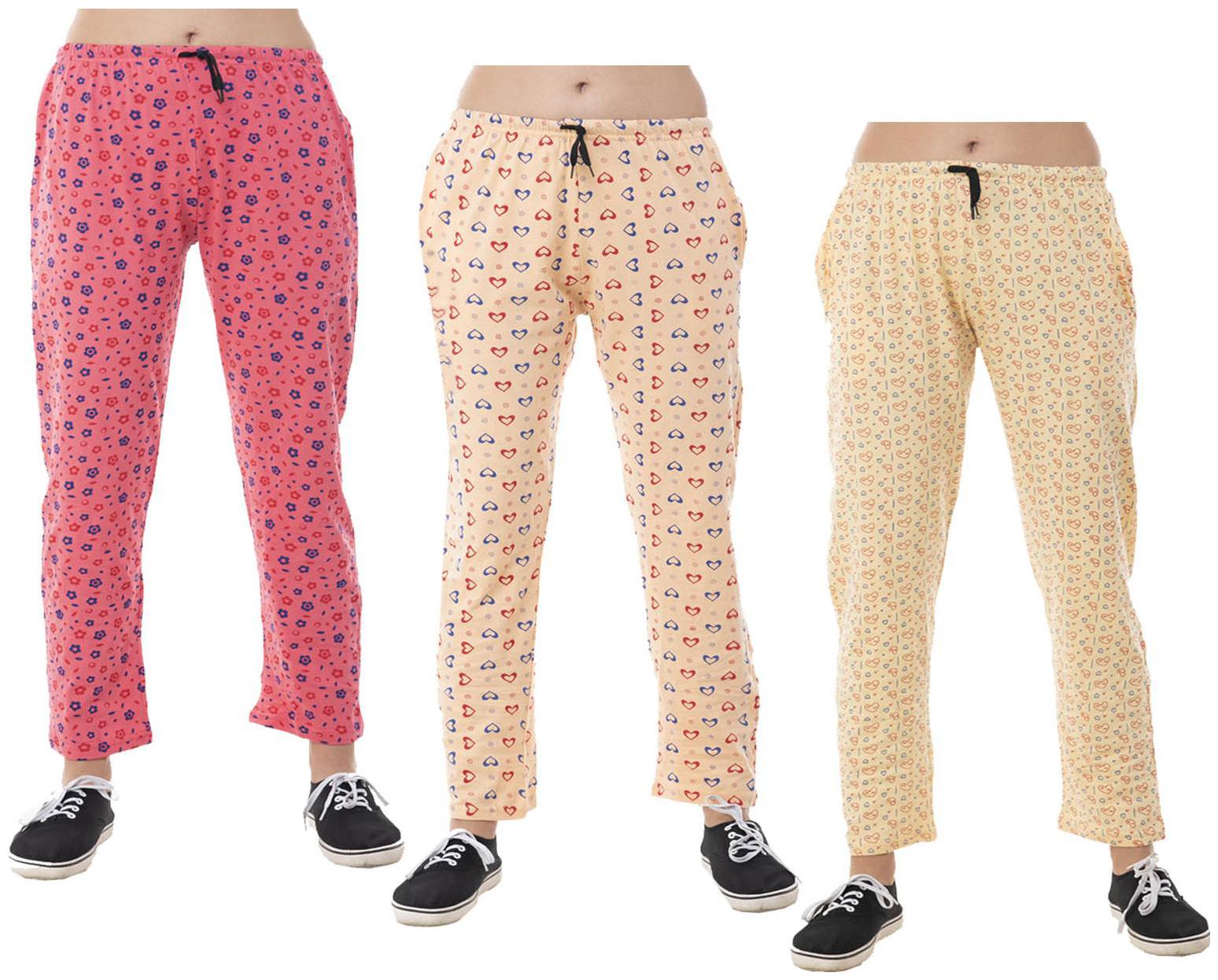 

Indiweaves Women Regular fit Cotton Printed Track pants - Yellow