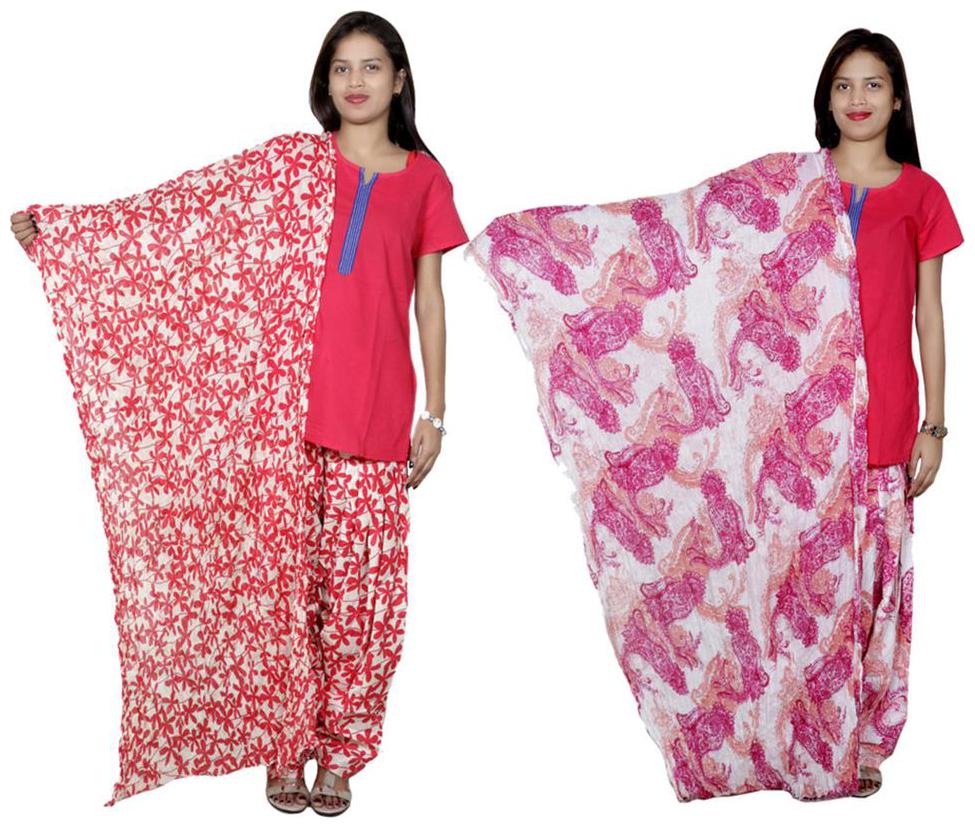 

Indiweaves Cotton Patiala Salwar With Dupatta Combo