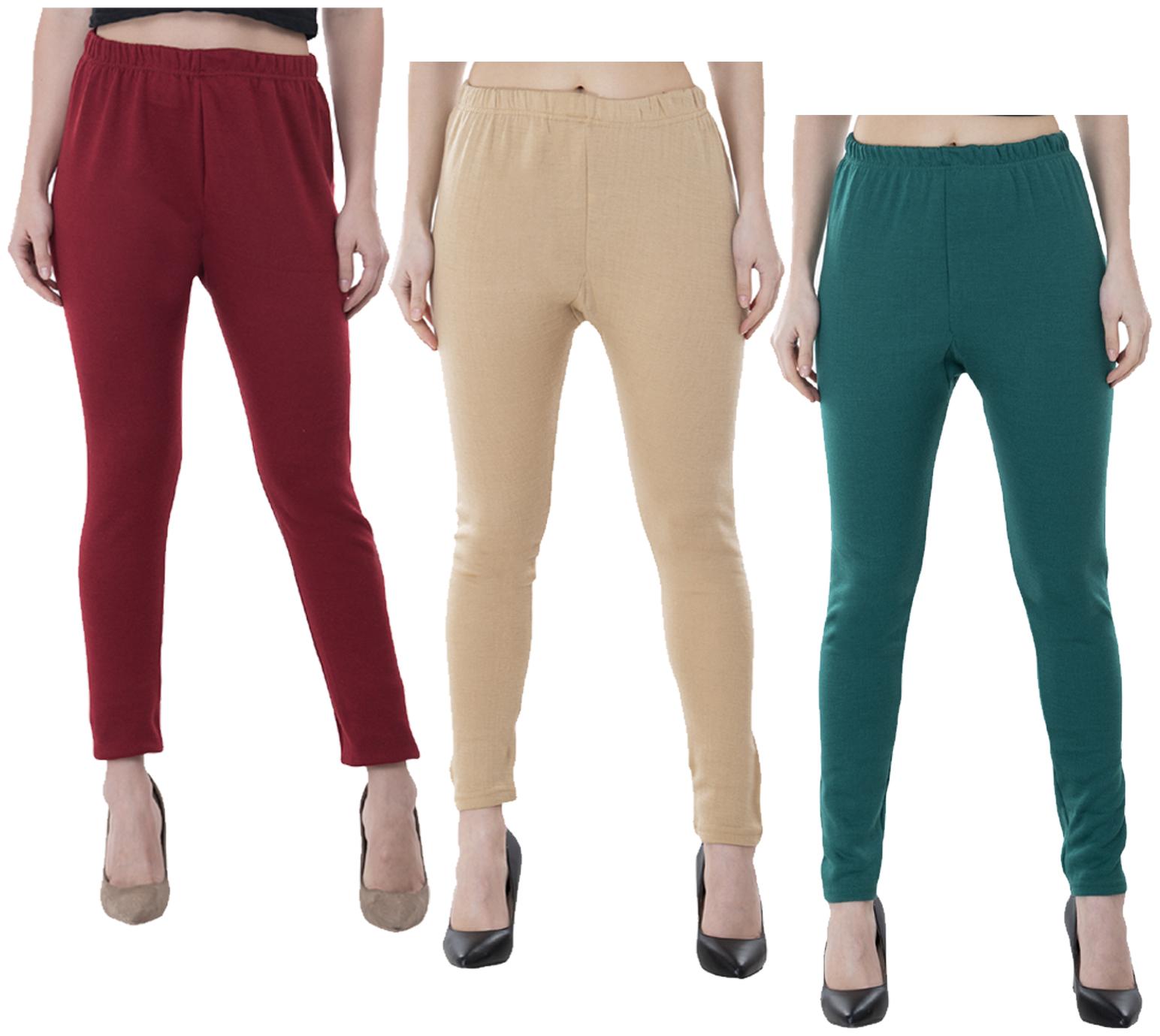 

IndiWeaves Women Warm Wollen Lycra Legging (Pack of 3)