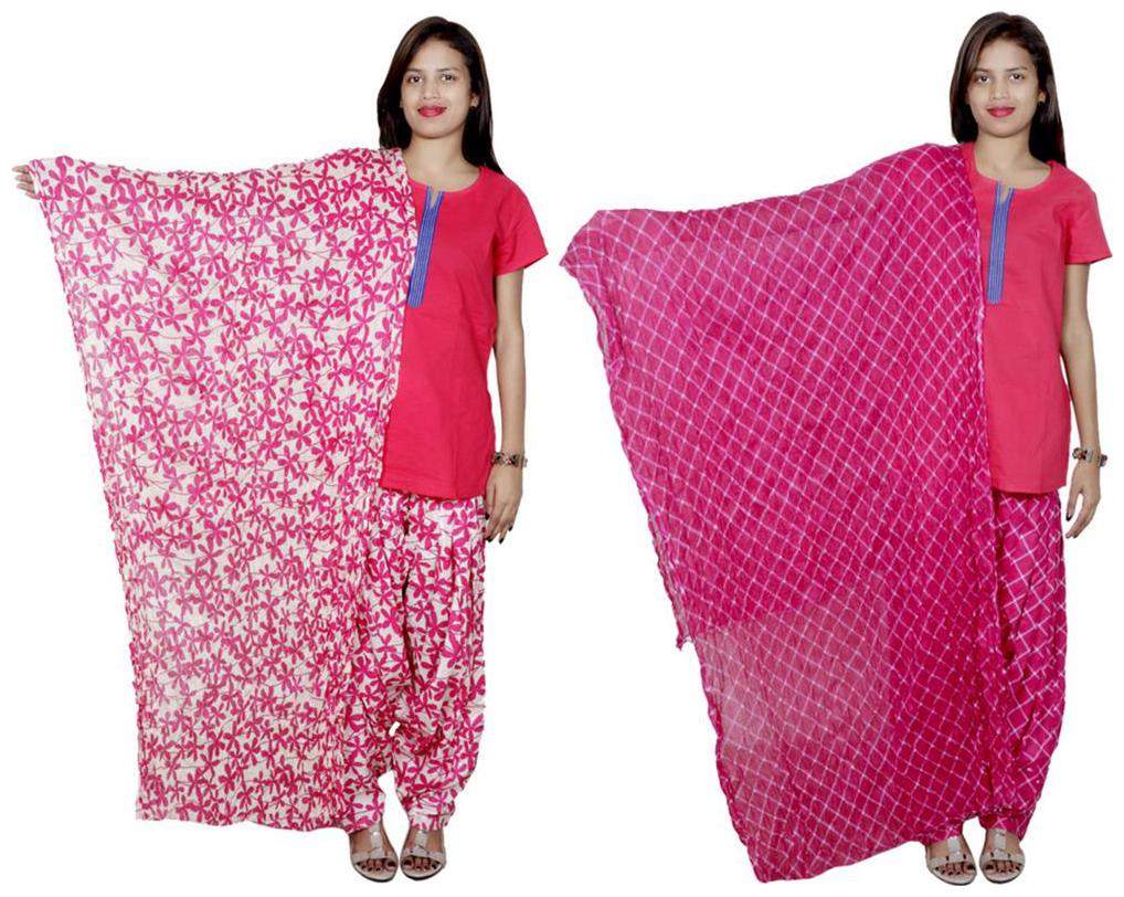 

Indiweaves Cotton Patiala Salwar With Dupatta Combo