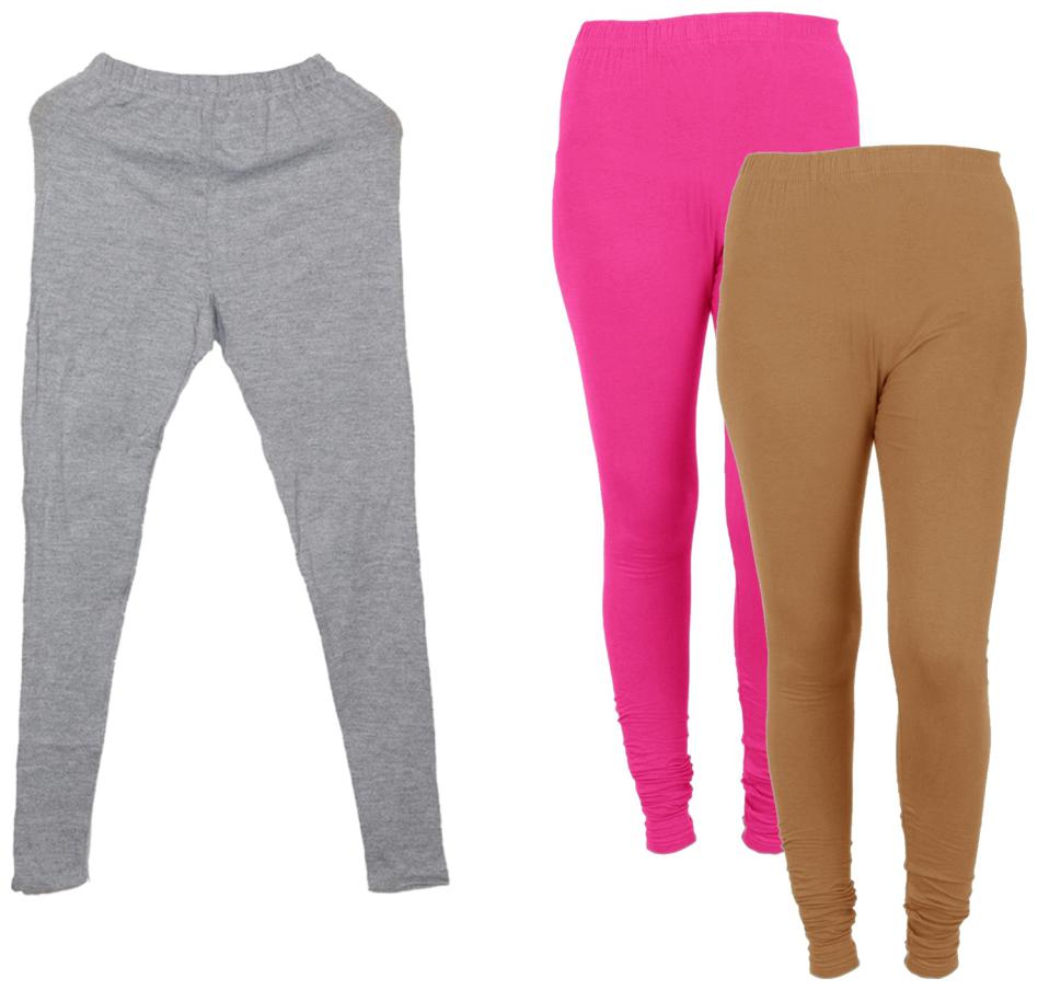 

IndiWeaves Women 1 Warm Wollen and 2 Cotton Lycra Tights (Set of- 3)