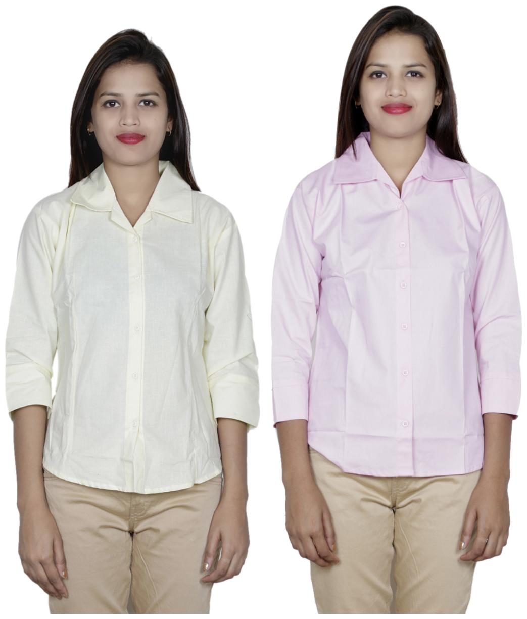 

Indiweaves Women Multi Solid Regular Fit Shirt