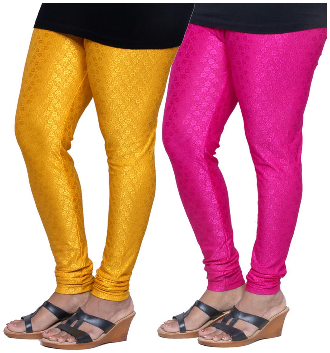 

IndiWeaves Women s Jacquard Legging Combo Of 2