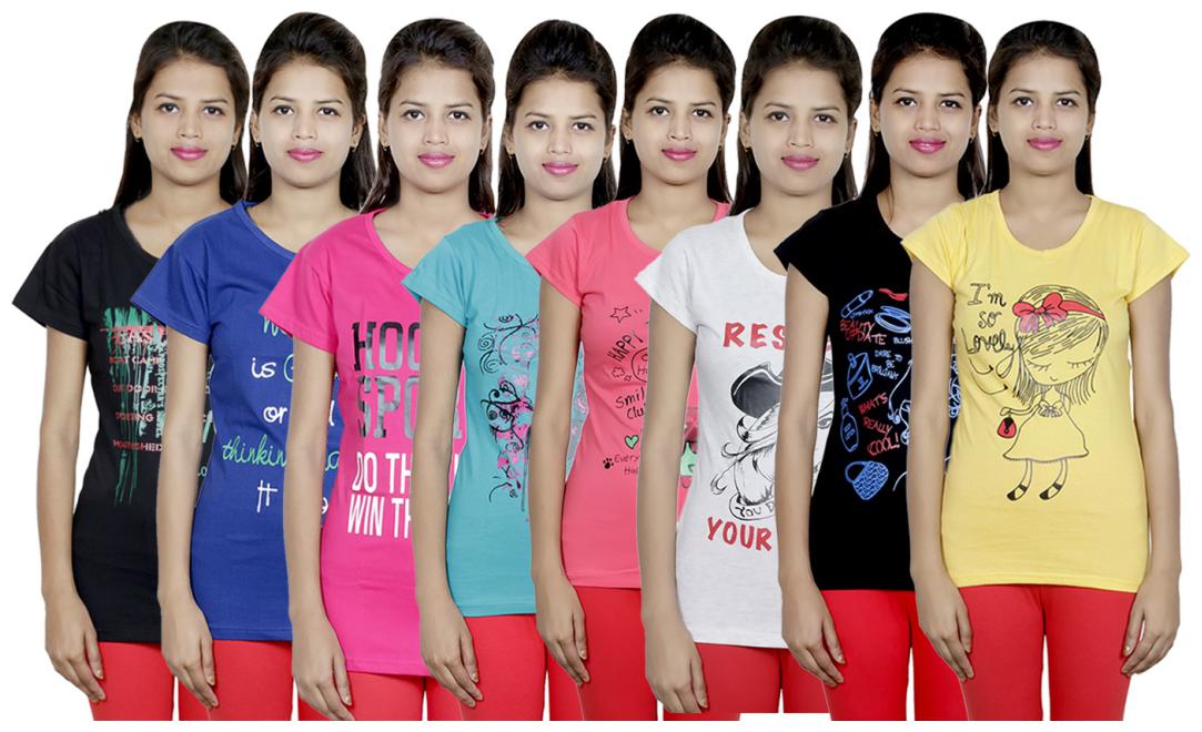 

IndiWeaves Women s Cotton Printed T-Shirts COMBO OFFER ( Pack of 8 T-Shirts)