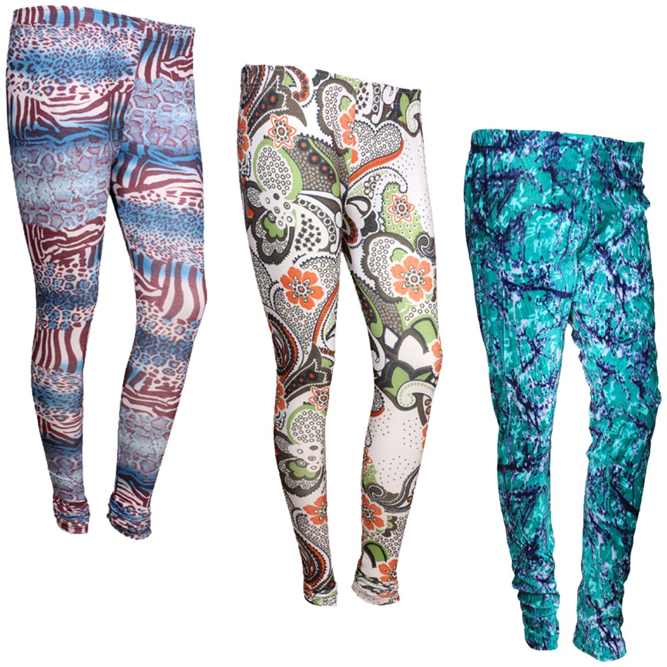 

IndiWeaves Women Cotton Printed Legging and Velvet Printed Leggings (Pack of 3)