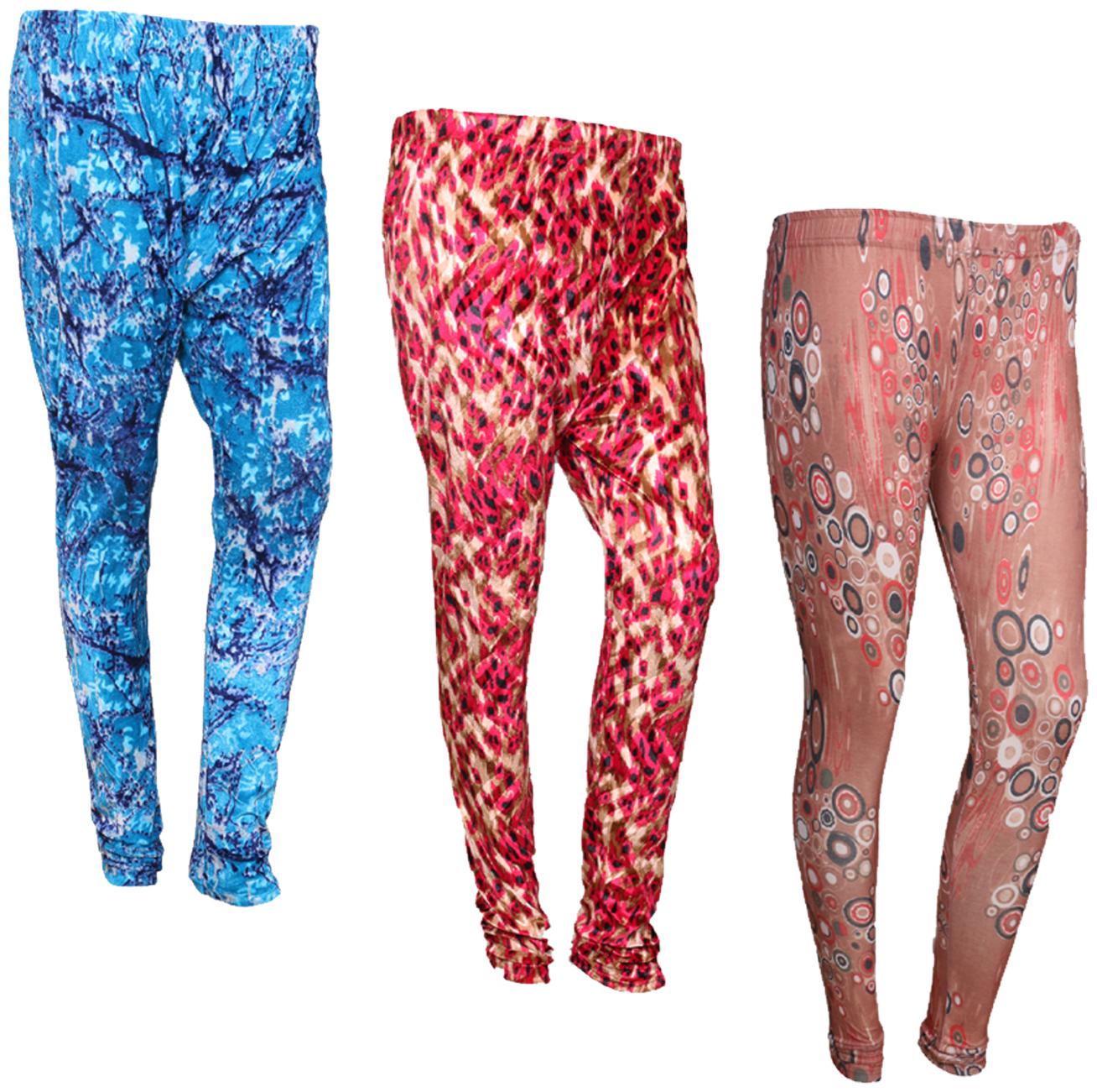

IndiWeaves Women Cotton Printed Legging and Velvet Printed Leggings (Pack of 3)