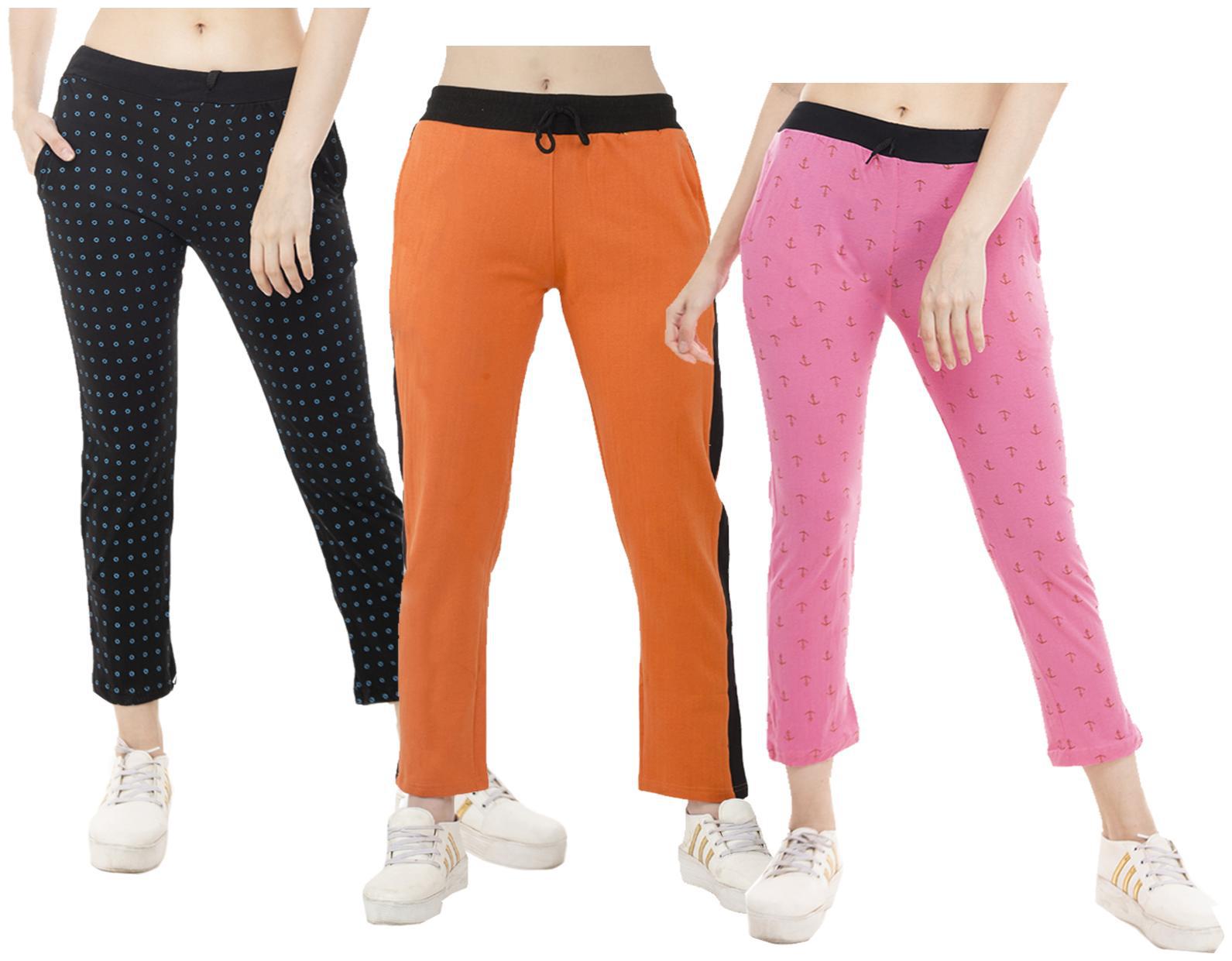 

Indiweaves Women Regular fit Polyester Printed Track pants - Multi