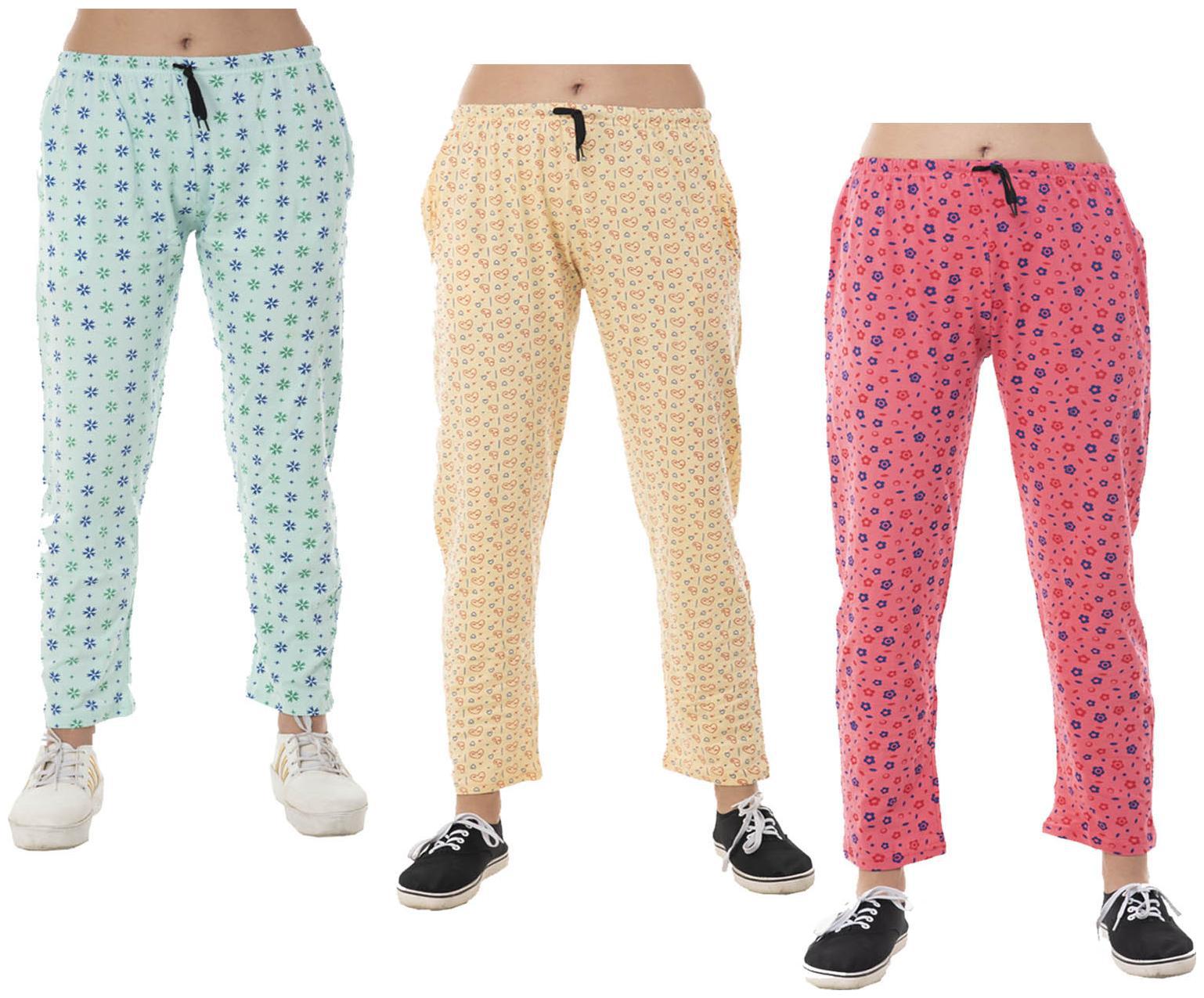 

Indiweaves Women Regular fit Cotton Printed Track pants - Red