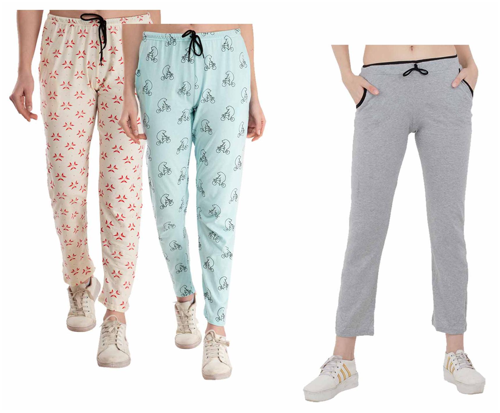 

Indiweaves Women Regular fit Cotton Printed Track pants - Multi