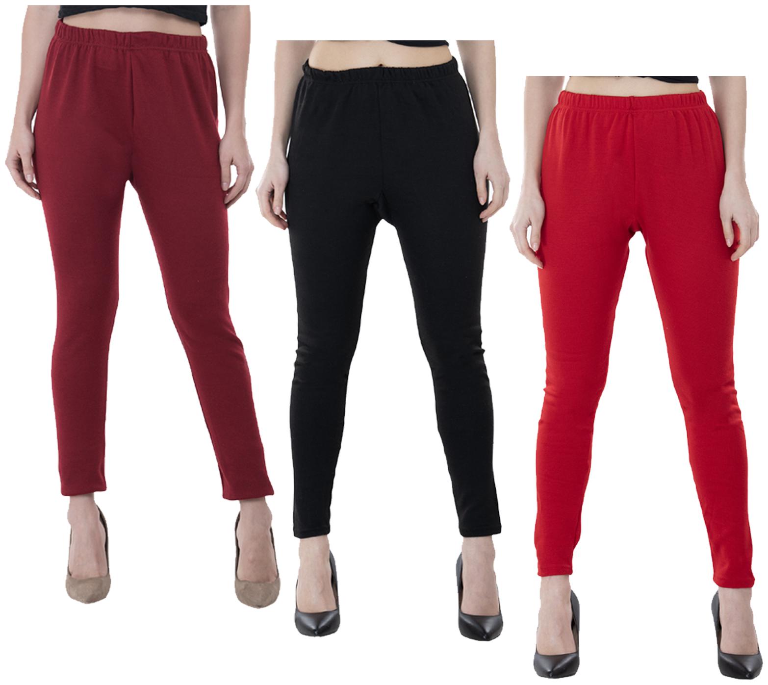 

IndiWeaves Women Warm Wollen Lycra Legging (Pack of 3)