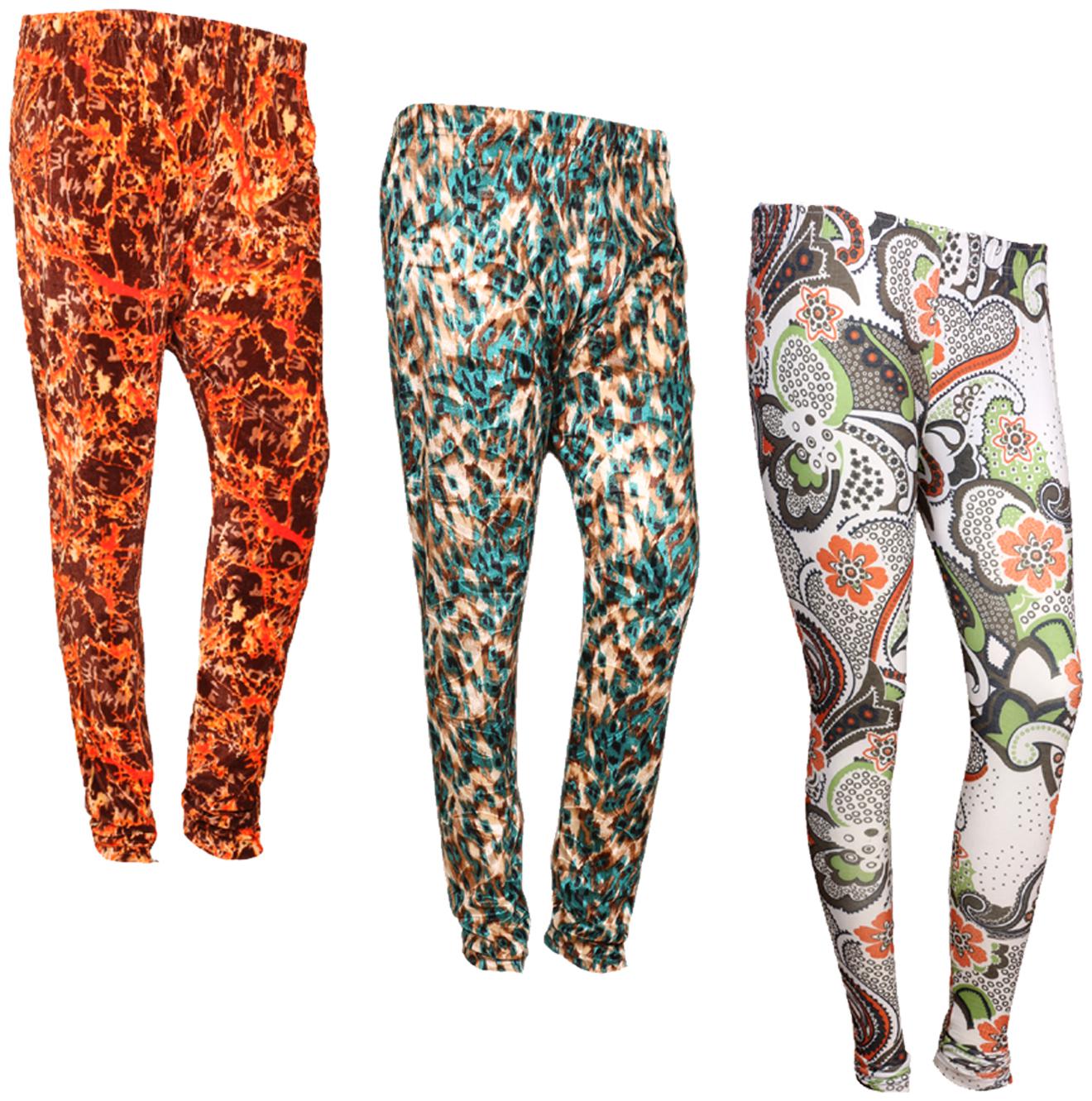 

IndiWeaves Women Cotton Printed Legging and Velvet Printed Leggings (Pack of 3)