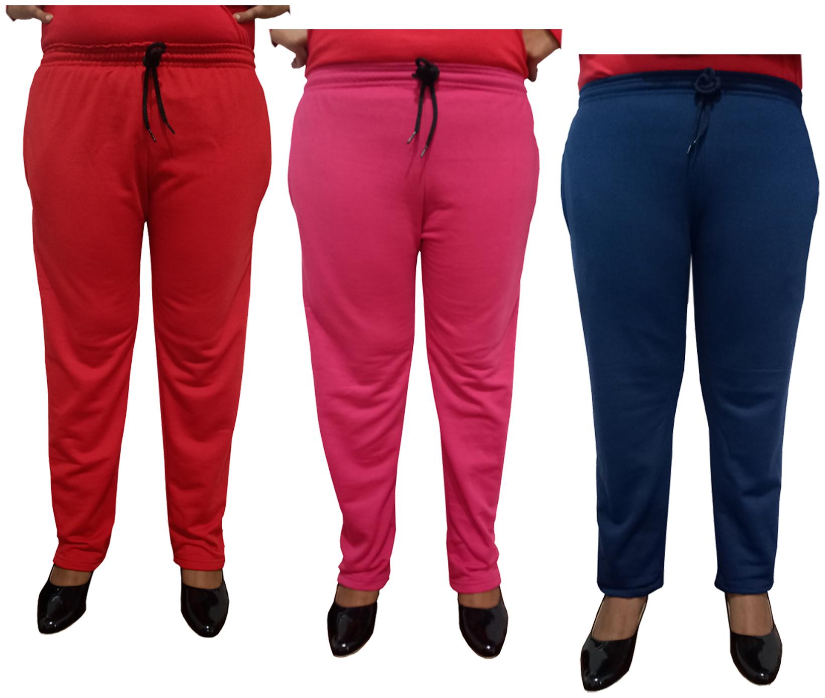 

Indiweaves Women Regular fit Fleece Solid Track pants - Multi