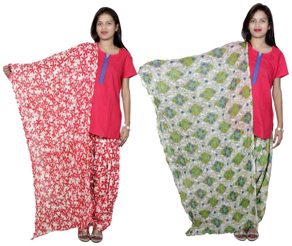 

Indiweaves Cotton Patiala Salwar With Dupatta Combo
