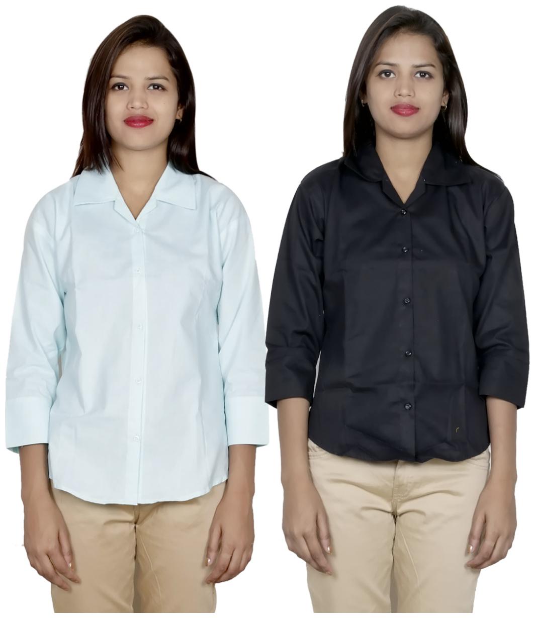 

Indiweaves Women Multi Solid Regular Fit Shirt