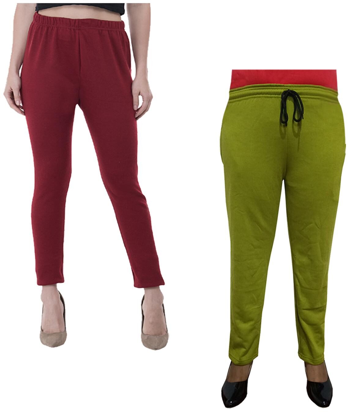 

Indiweaves Women Regular fit Fleece Solid Track pants - Multi