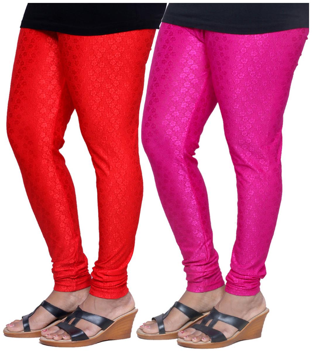 

IndiWeaves Women s Jacquard Legging Combo Of 2