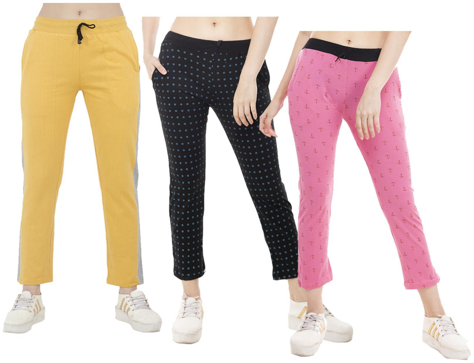 

Indiweaves Women Regular fit Polyester Printed Track pants - Multi