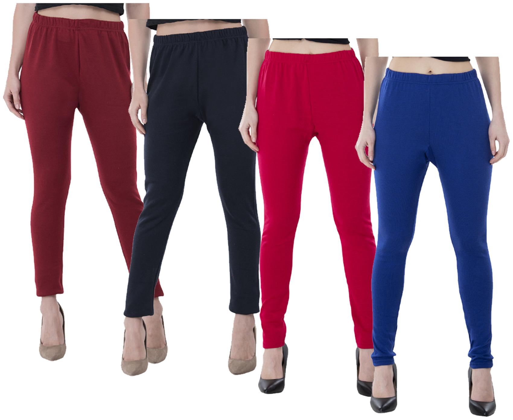 

IndiWeaves Women Warm Wollen Lycra Legging (Pack of 4)