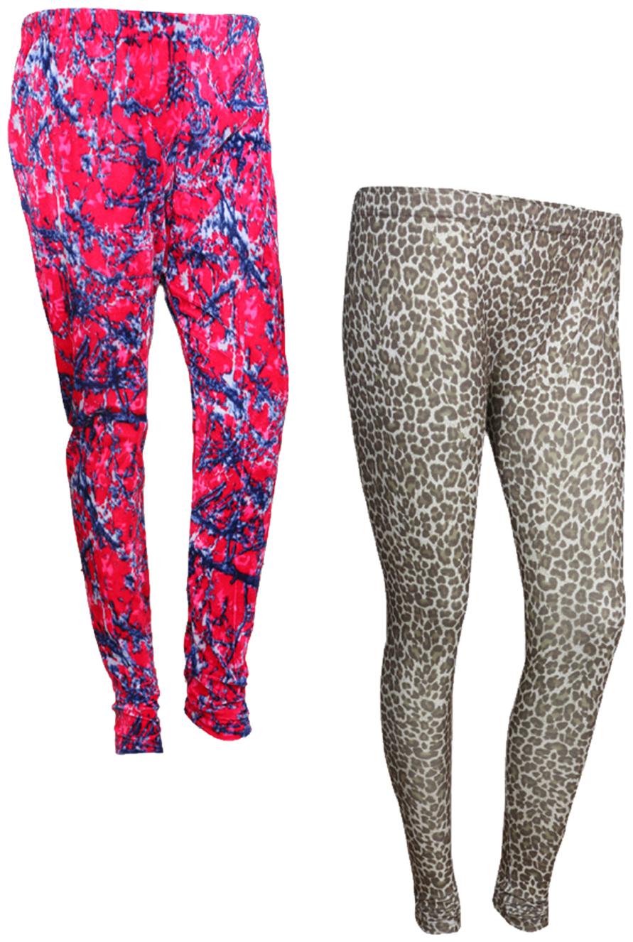 

IndiWeaves Women Cotton Printed Legging and Velvet Printed Leggings (Pack of 2)