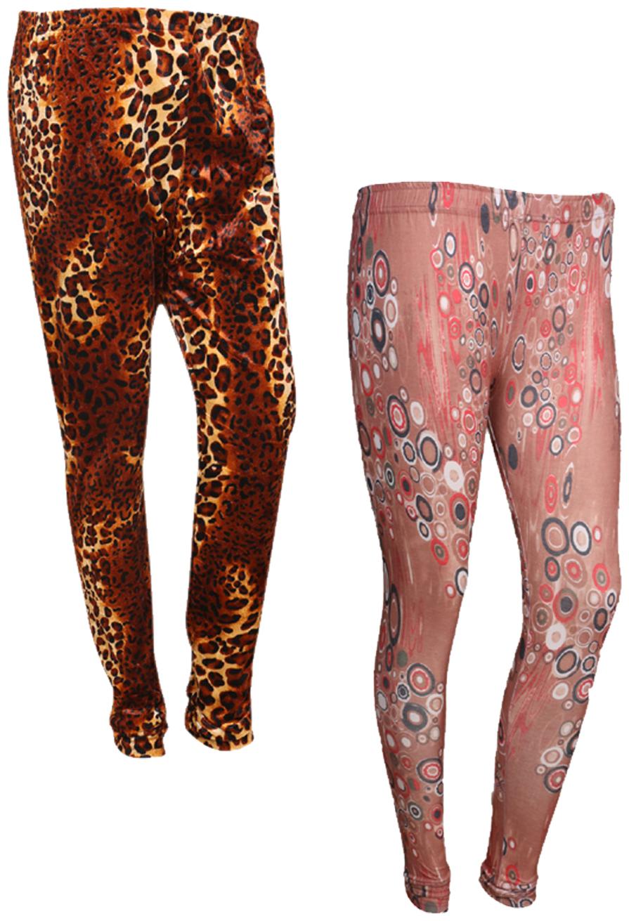 

IndiWeaves Women Cotton Printed Legging and Velvet Printed Leggings (Pack of 2)