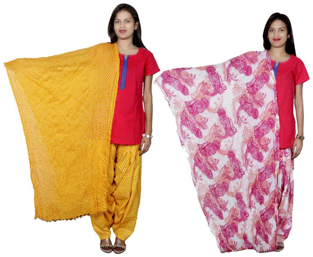 

Indiweaves Cotton Patiala Salwar With Dupatta Combo