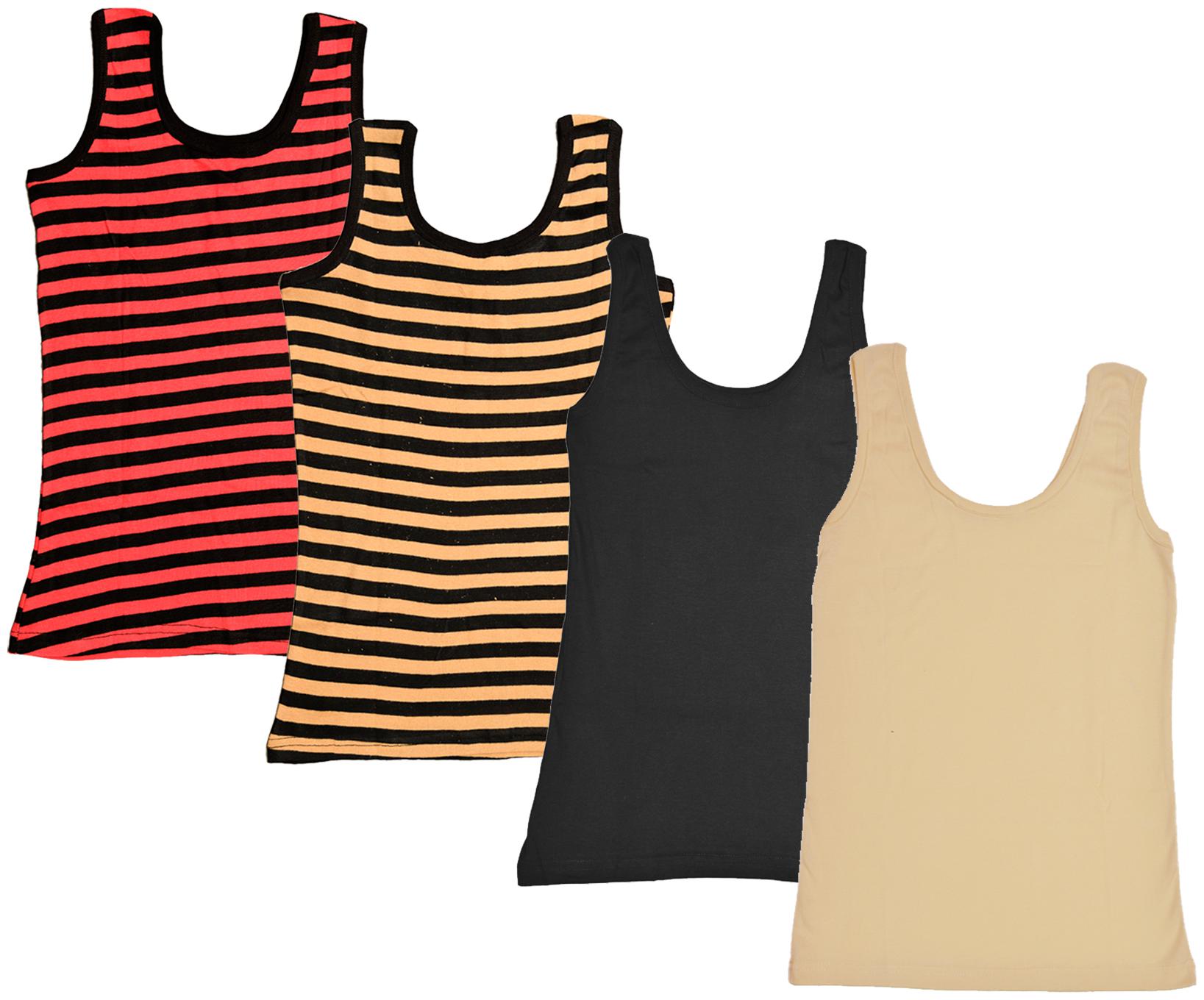 

Indiweaves Women Multi Regular fit U neck Cotton Tank top