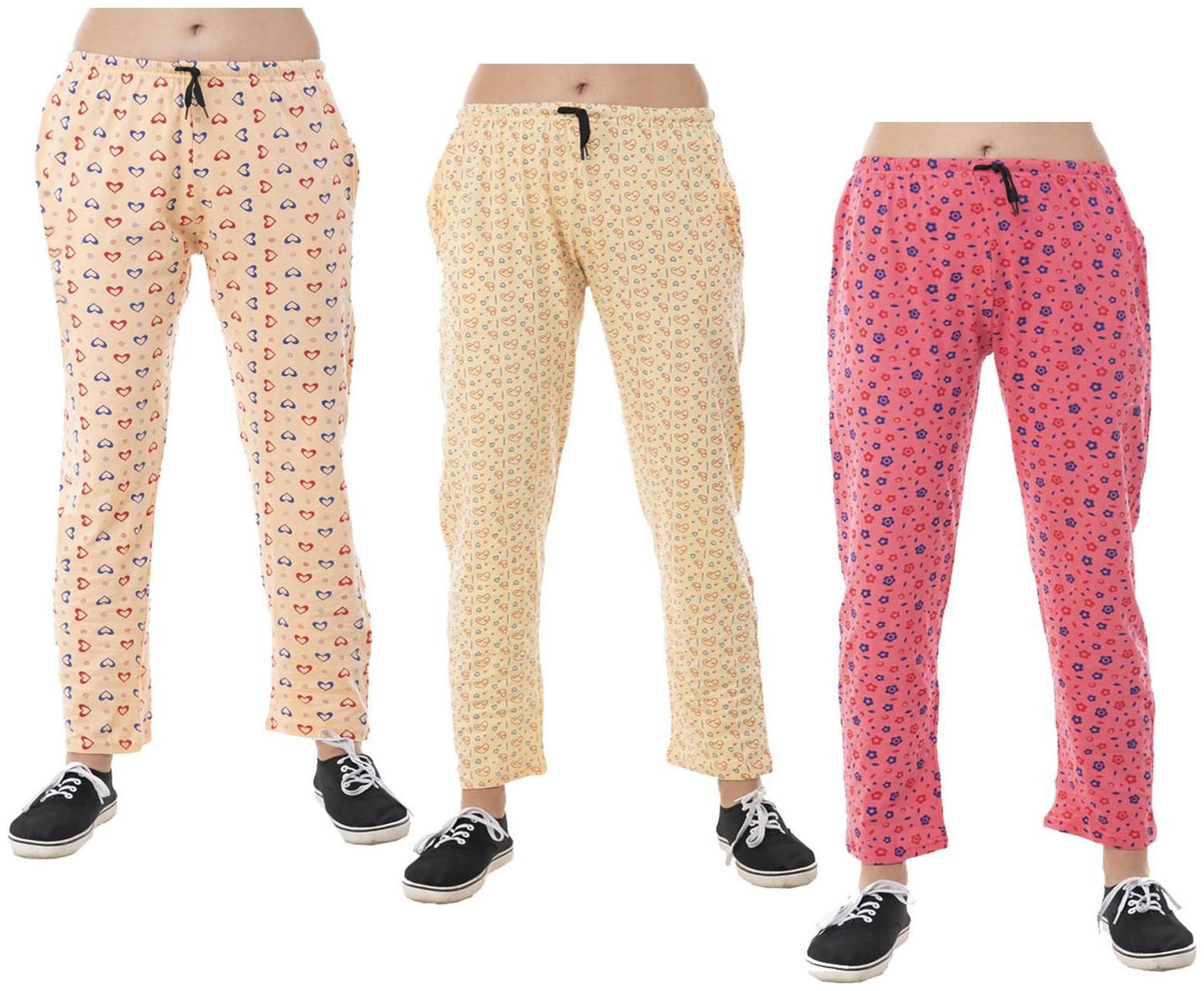 

Indiweaves Women Regular fit Cotton Printed Track pants - Red